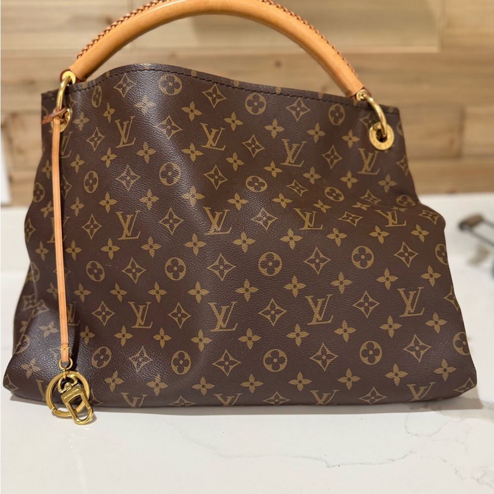 Louis Vuitton Brown Tan Shoulder Bag with Monogram Canvas Artsy